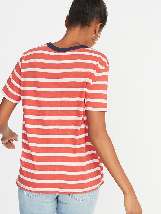Image number 2 showing, Striped Boyfriend Ringer Tee for Women