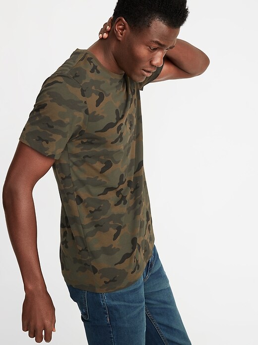 Image number 4 showing, Soft-Washed Printed Crew-Neck T-Shirt for Men
