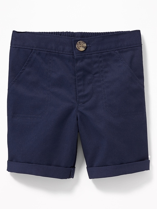 View large product image 1 of 2. Rolled-Cuff Twill Utility Shorts for Baby