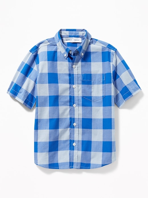 View large product image 1 of 3. Plaid Built-In Flex Shirt For Boys