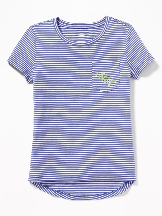 View large product image 1 of 1. Relaxed Softest Pocket Tee for Girls