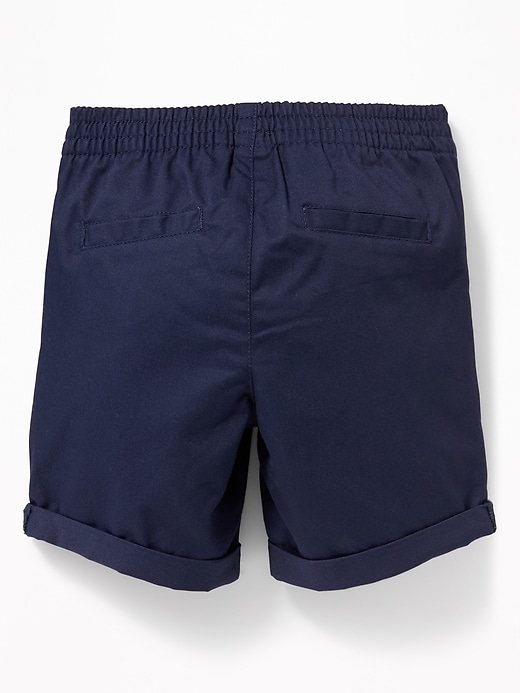 View large product image 2 of 2. Rolled-Cuff Twill Utility Shorts for Baby