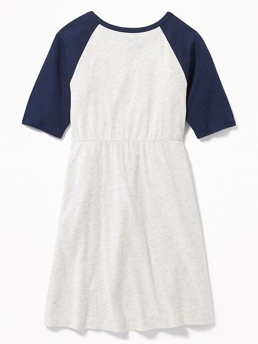 View large product image 2 of 3. Graphic Raglan-Sleeve Fit & Flare Dress for Girls