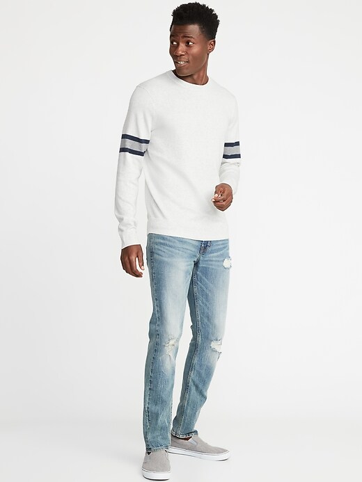 Image number 3 showing, Striped-Sleeve Crew-Neck Sweater