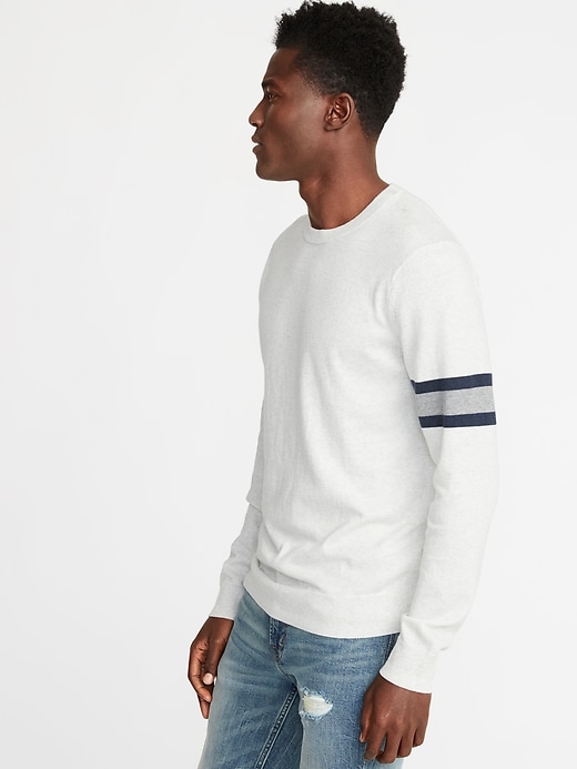 Image number 4 showing, Striped-Sleeve Crew-Neck Sweater