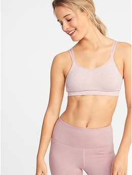 Seamless Light Support Strappy Sports Bra for Women