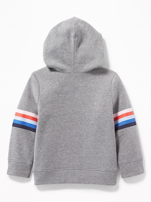 View large product image 2 of 3. Logo Sleeve-Stripe Pullover Hoodie for Toddler Boys