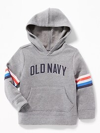 View large product image 3 of 3. Logo Sleeve-Stripe Pullover Hoodie for Toddler Boys