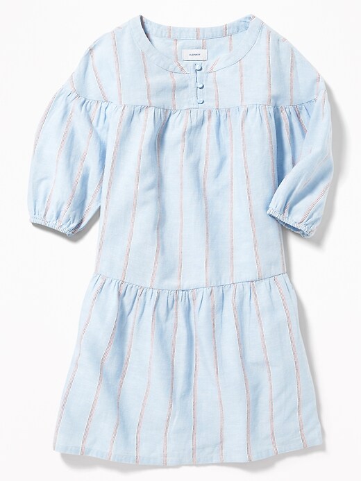 View large product image 1 of 3. Striped 3/4-Sleeve Swing Dress for Girls