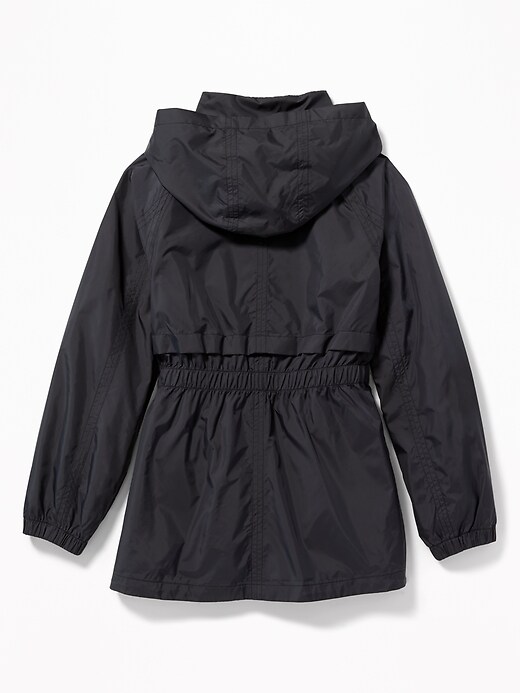 View large product image 2 of 3. Lightweight Water-Resistant Hooded Windbreaker for Girls