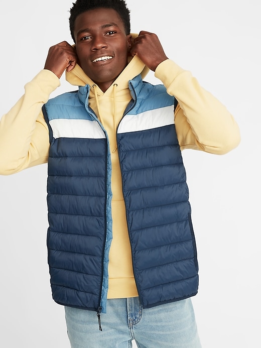 Image number 4 showing, Water-Resistant Packable Color-Blocked Quilted Vest