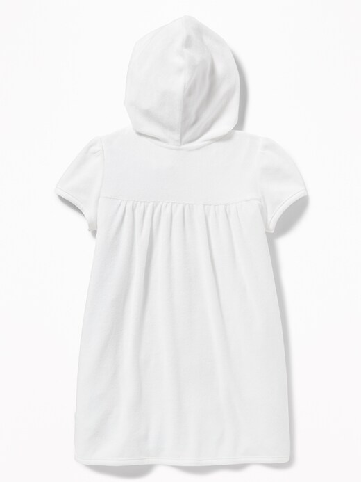 View large product image 2 of 3. Loop-Terry Hooded Zip Front Swim Cover-Up for Toddler Girls