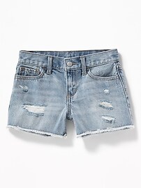 View large product image 3 of 3. Distressed Jean Cut-Off Shorts for Girls
