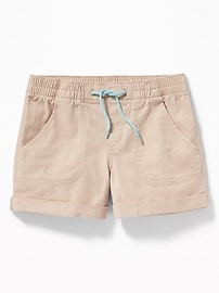 View large product image 3 of 3. Cuffed Twill Pull-On Shorts for Girls