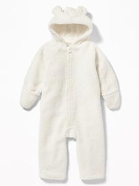 View large product image 3 of 3. Hooded Sherpa One-Piece for Baby