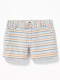 View large product image 3 of 3. Multi-Stripe Seersucker Shorts For Girls