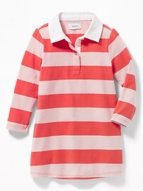 View large product image 3 of 3. Bold-Stripe Rugby Dress for Toddler Girls
