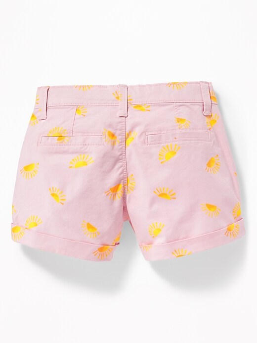 View large product image 2 of 3. Printed Twill Chino Shorts For Girls