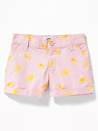 View large product image 3 of 3. Printed Twill Chino Shorts For Girls