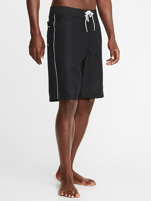 View large product image 1 of 1. Side-Piping Board Shorts - 10-inch inseam