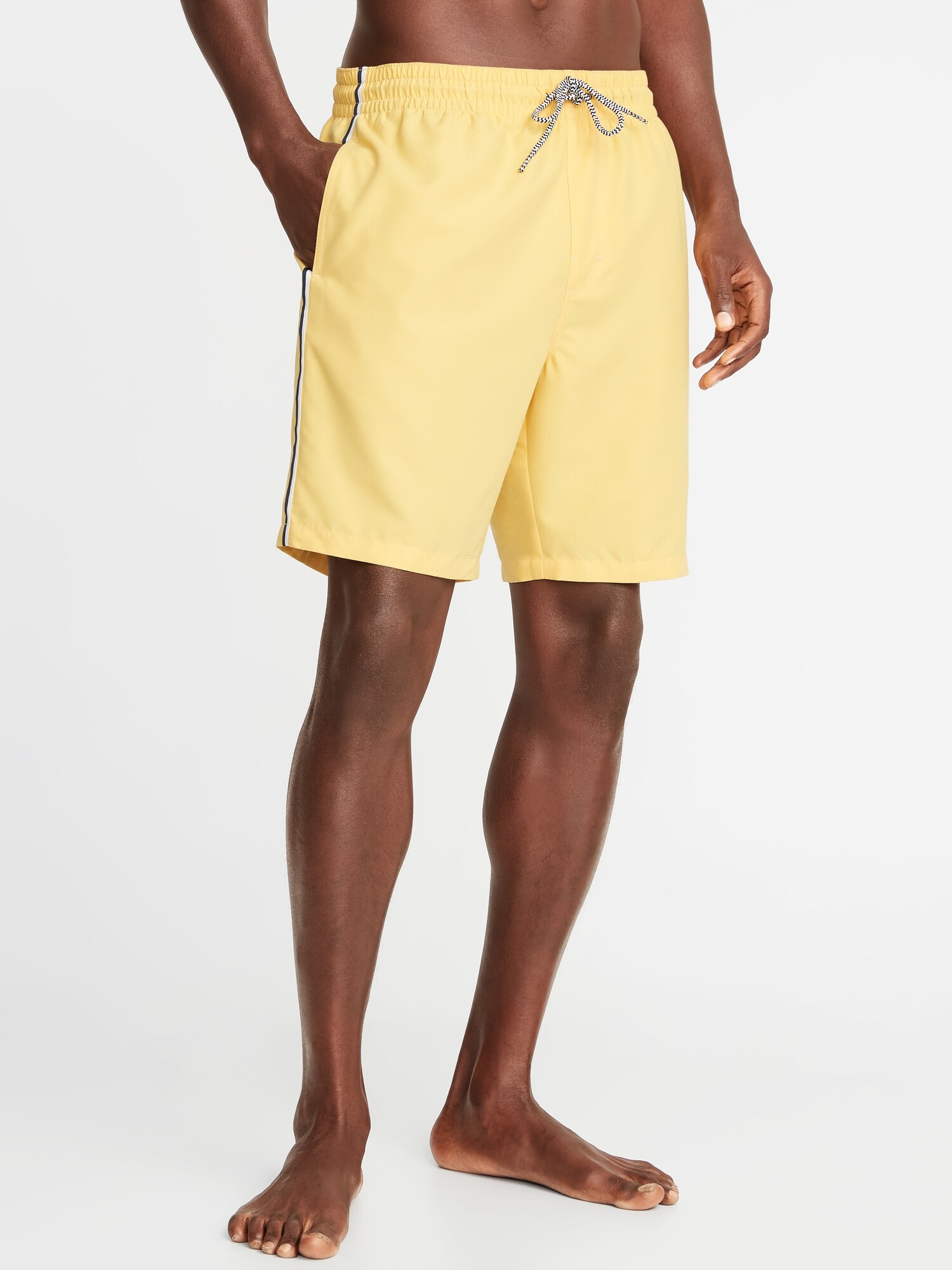 Side-Stripe Swim Trunks for Men - 8 