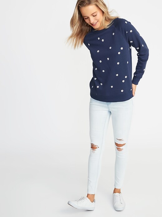 Image number 3 showing, Relaxed French Terry Sweatshirt for Women