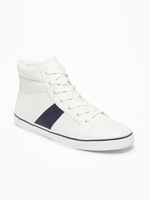 View large product image 1 of 3. Textured Faux-Leather High-Tops
