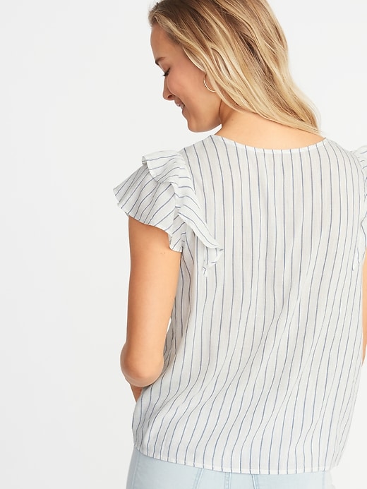 Image number 2 showing, Relaxed Ruffle-Trim Top for Women