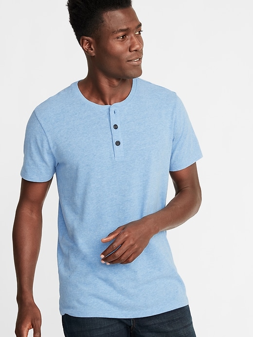 View large product image 1 of 1. Soft-Washed Jersey Henley