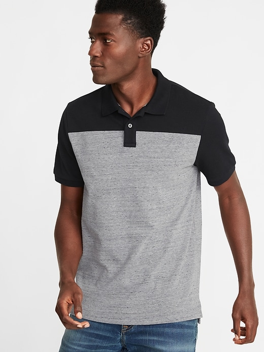 Image number 1 showing, Color-Blocked Built-In Flex Moisture-Wicking Pro Polo
