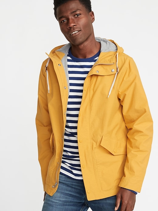 View large product image 1 of 1. Water-Resistant Poplin Hooded Anorak