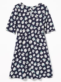 View large product image 3 of 3. Printed Jersey Fit & Flare Dress for Girls