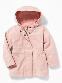 View large product image 4 of 4. Hooded Twill Jacket for Toddler Girls