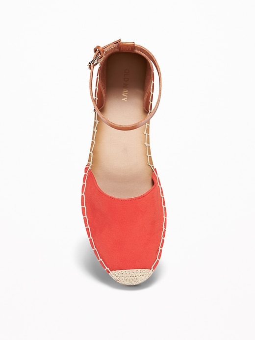Image number 3 showing, Faux-Suede/Faux-Leather Ankle-Strap Espadrilles for Women