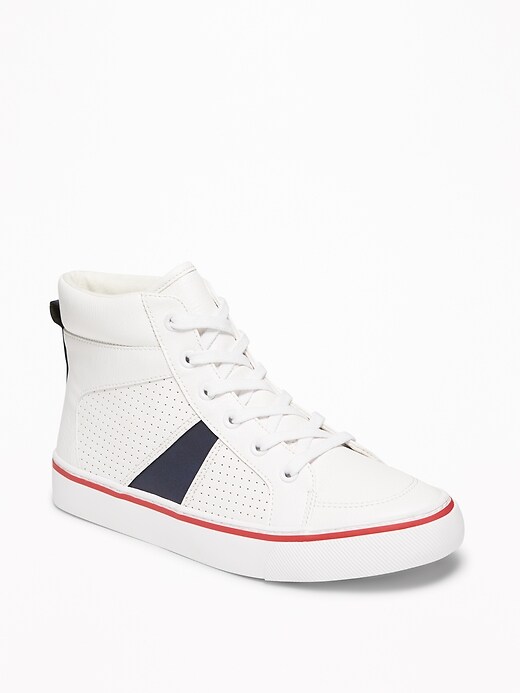 View large product image 1 of 3. Retro Perforated Faux-Leather High-Tops For Boys
