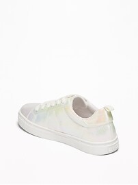 View large product image 3 of 3. Iridescent Faux-Leather Sneakers for Girls