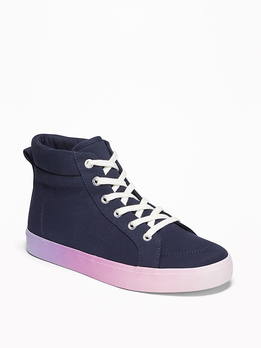 View large product image 1 of 3. Brushed Canvas Ombré-Midsole High-Tops for Girls