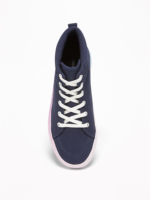 View large product image 2 of 3. Brushed Canvas Ombré-Midsole High-Tops for Girls