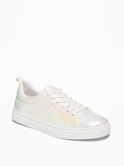 View large product image 1 of 3. Iridescent Faux-Leather Sneakers for Girls
