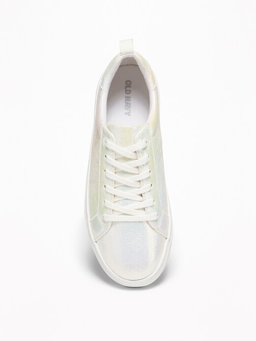 View large product image 2 of 3. Iridescent Faux-Leather Sneakers for Girls