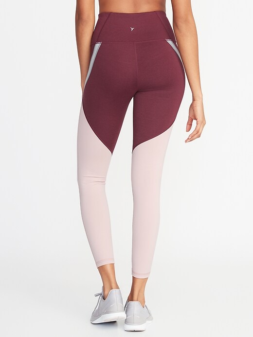 View large product image 2 of 3. High-Rise Elevate Color-Blocked 7/8-Length Compression Leggings for Women
