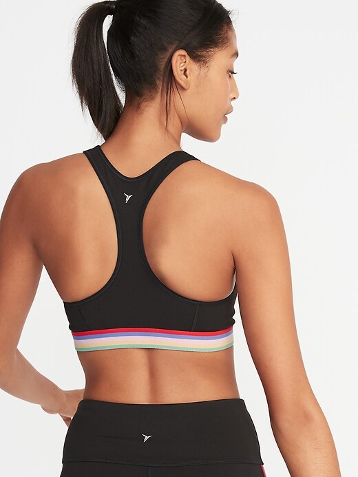 Image number 2 showing, Medium-Support Rainbow-Stripe Sports Bra for Women