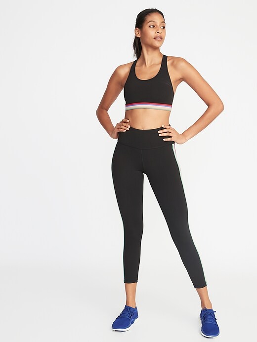 Image number 3 showing, Medium-Support Rainbow-Stripe Sports Bra for Women