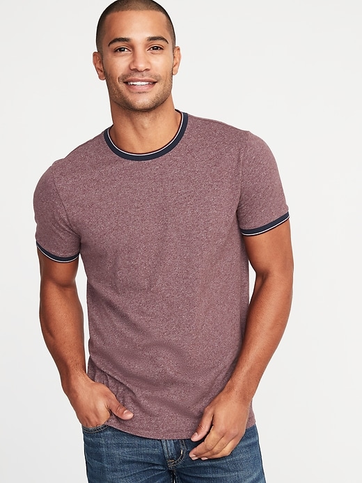 Image number 1 showing, Soft-Washed Tipped Ringer Tee
