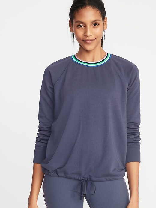 Raglan Tie-Front Sweatshirt for Women | Old Navy