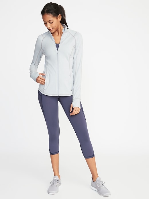 Image number 3 showing, Fitted Soft-Brushed Performance Zip  Jacket for Women