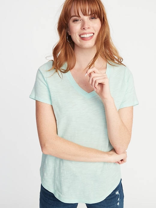 View large product image 1 of 1. EveryWear Slub-Knit V-Neck T-Shirt for Women