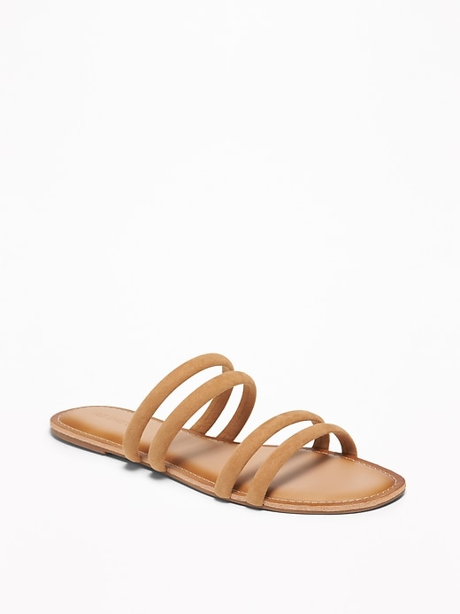 Image number 1 showing, Tubular Faux-Suede Sandals for Women