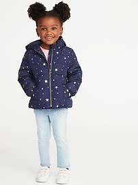 View large product image 3 of 4. Frost-Free Hooded Puffer Jacket for Toddler Girls