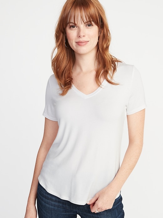 Image number 1 showing, Luxe V-Neck Tee for Women